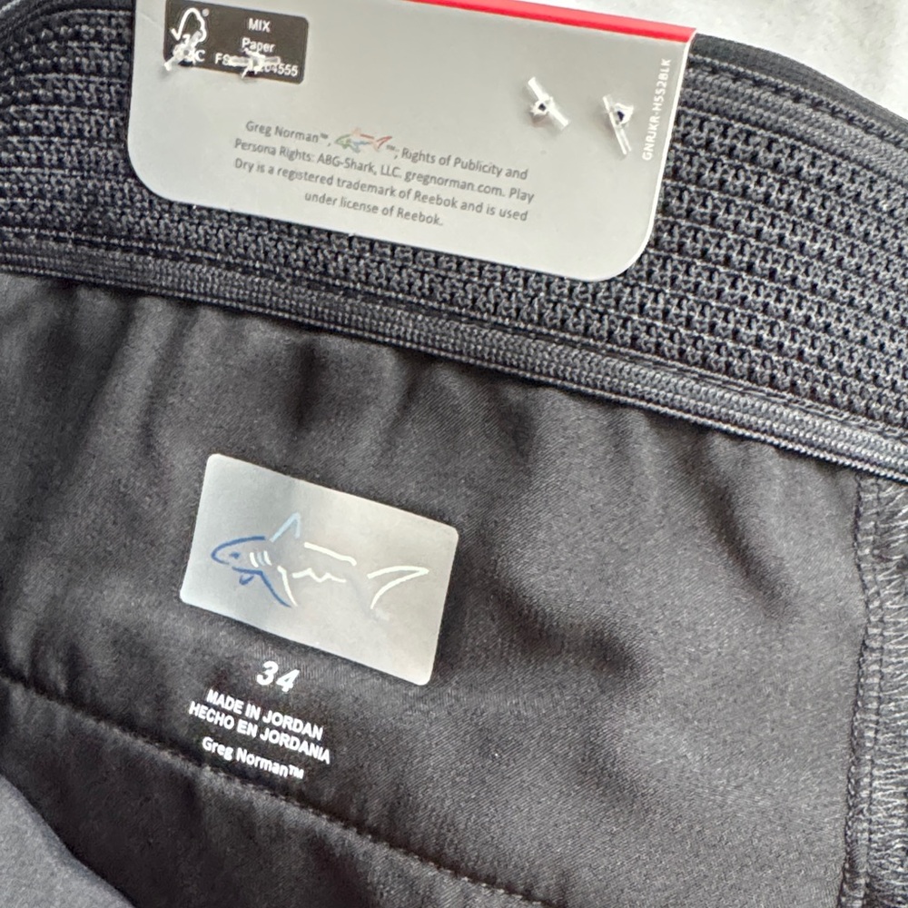 Greg Norman Collection Black Flat Front Shorts - Picture 3 of 4